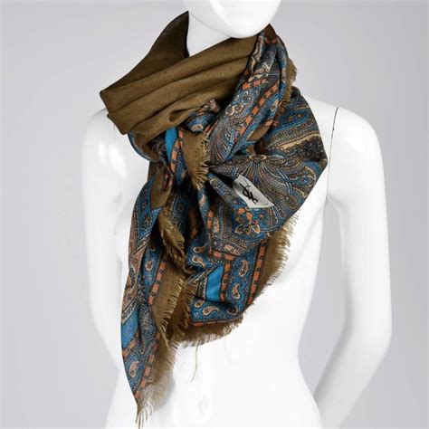 vintage blue ysl scarf|YSL scarf wool on sale.